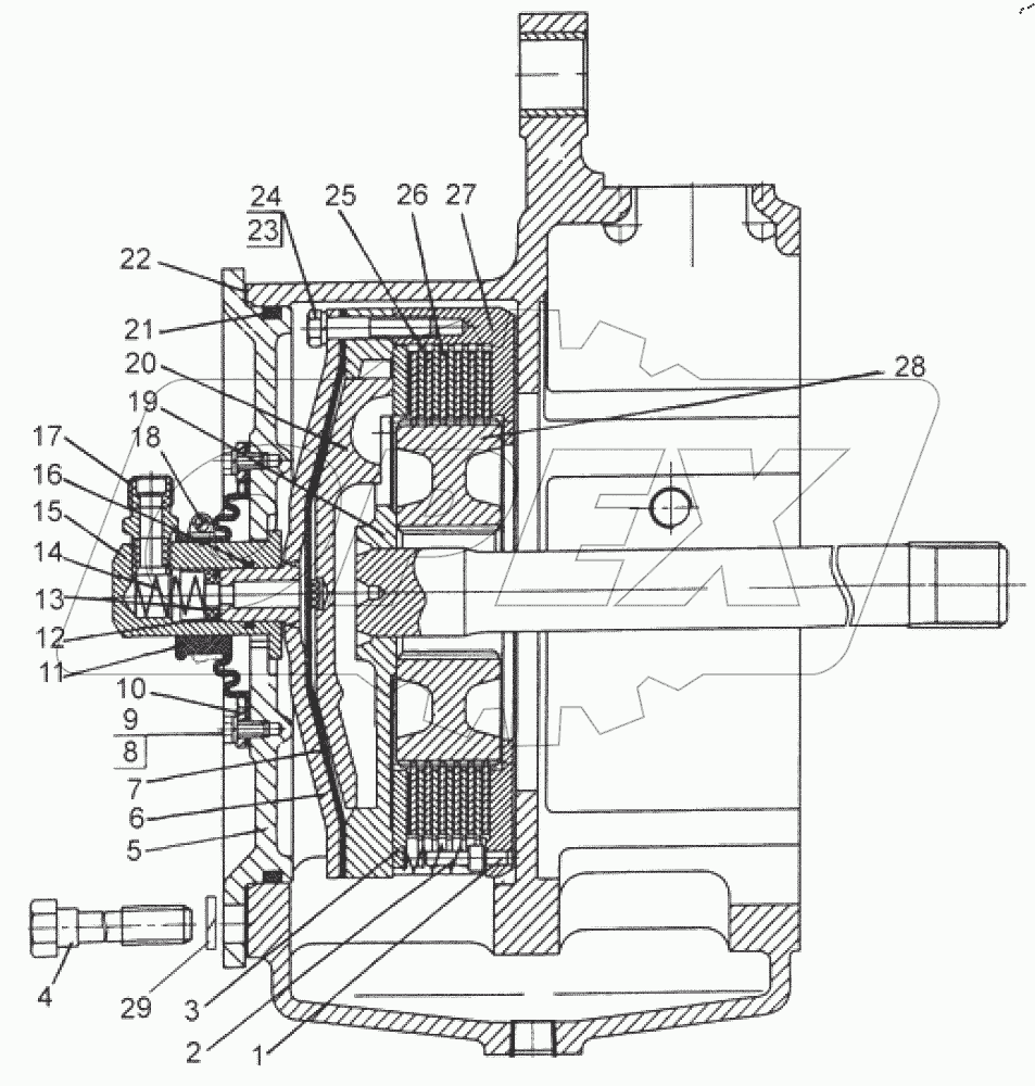  Механизм блокировки дифференциала «мокрого» типа