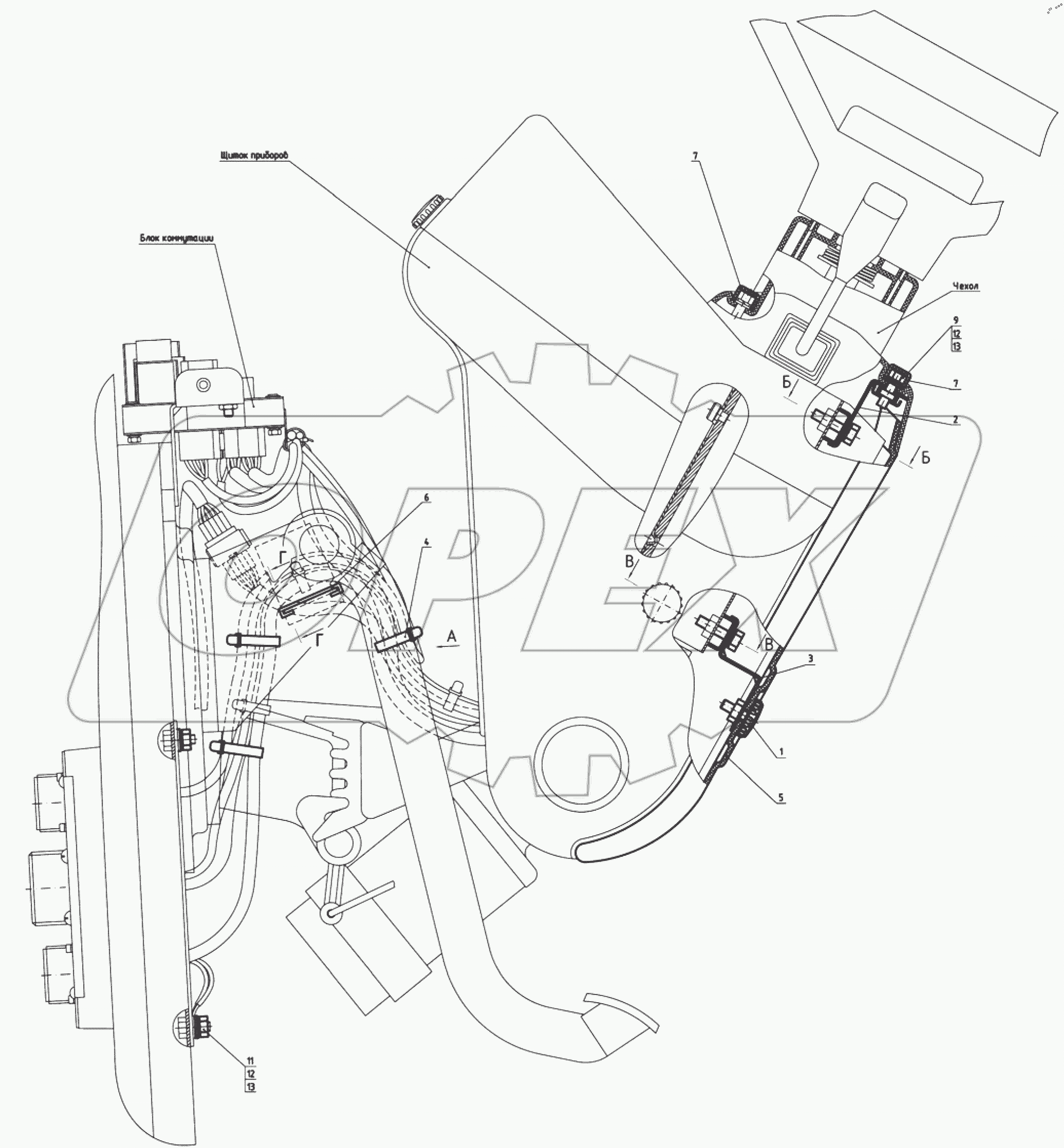  Установка щитка приборов 925М-3805105