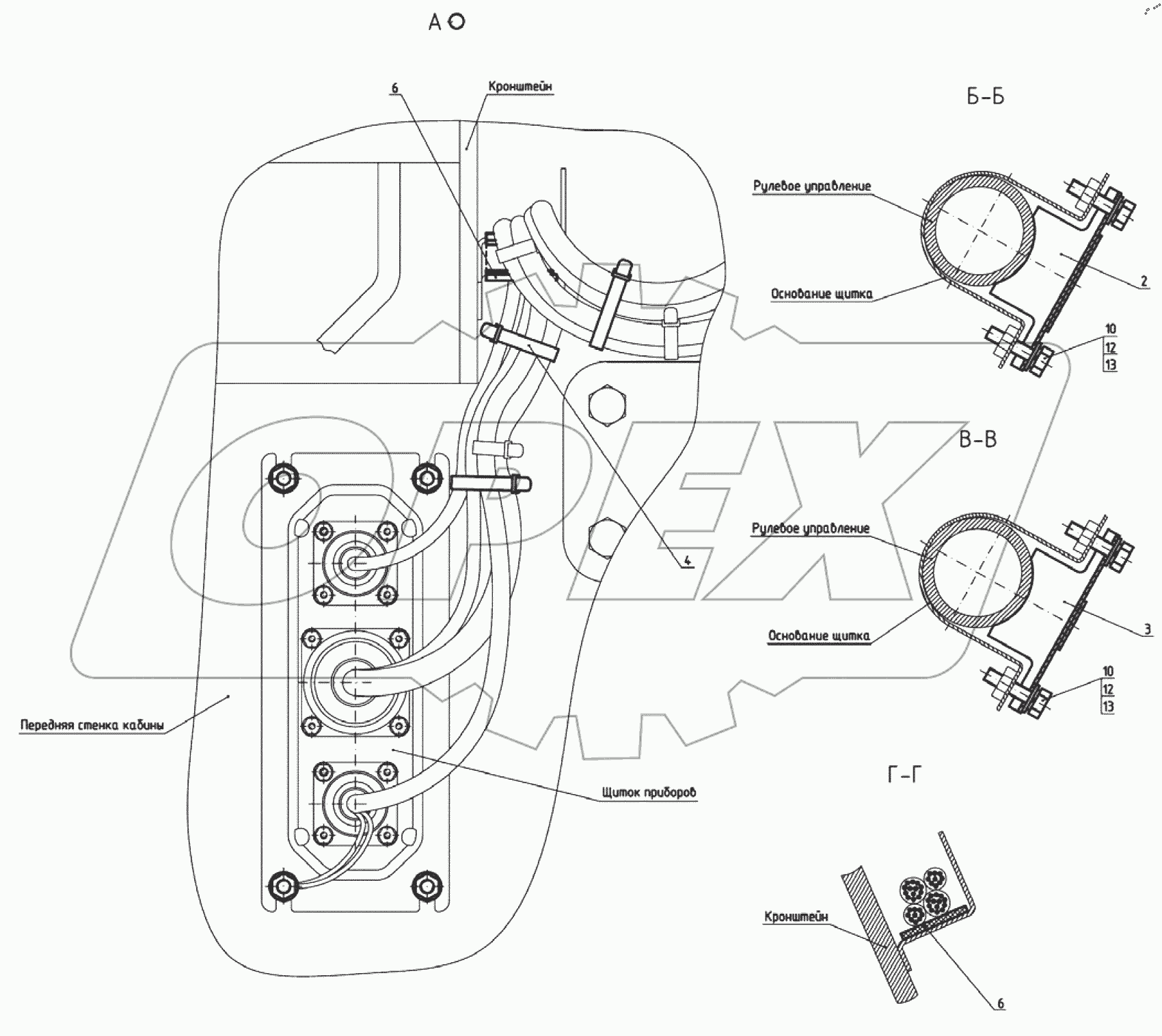  Установка щитка приборов 925М-3805105