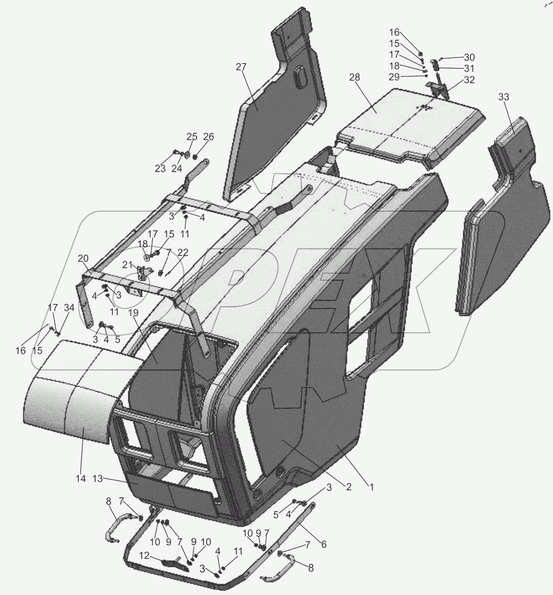  Облицовка радиатора. Капот