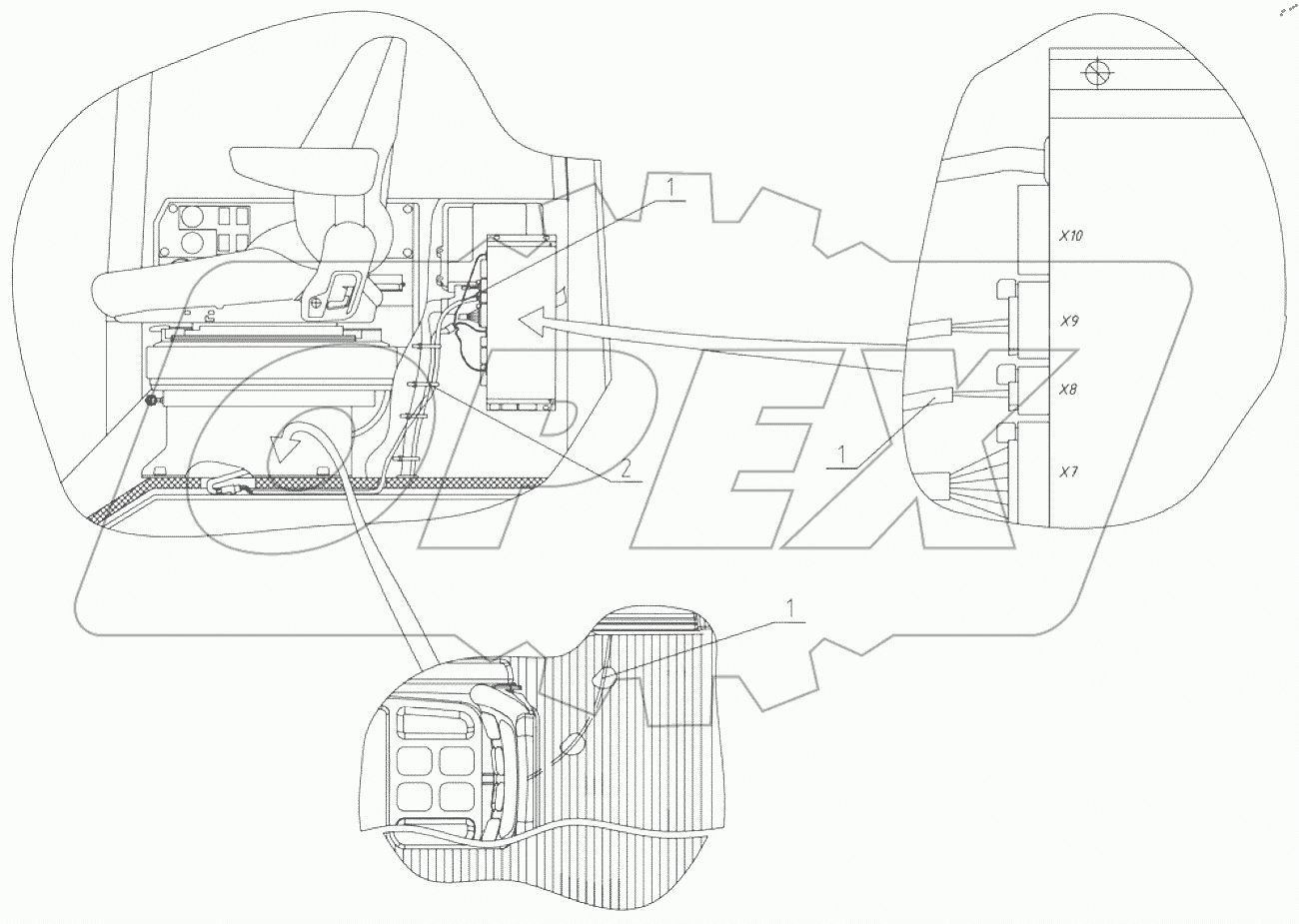  Подключение сиденья 1025.6-8700075