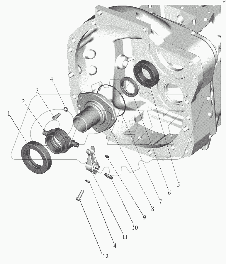  Корпус сцепления. Отводка 90-1601180