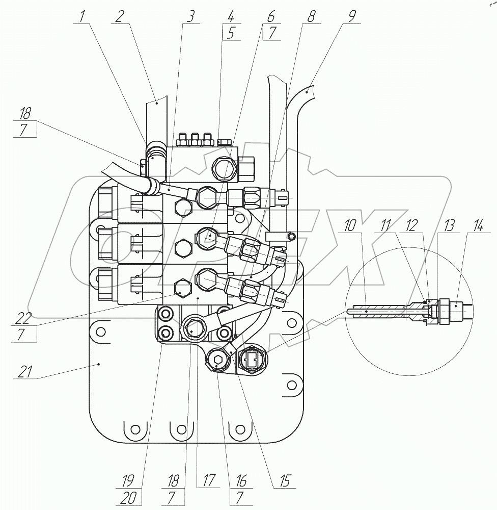  Привод переднего ведущего моста (крышка)