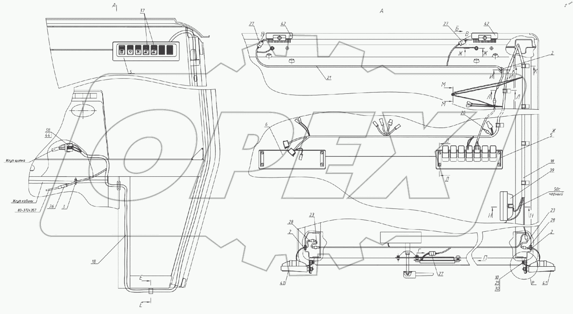  Электрооборудование крыши 1221.6Е-3700110