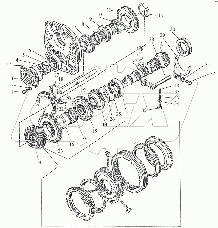  Вал промежуточный 1222-1701190-Б-01