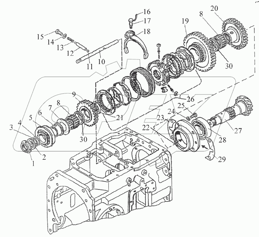  Вал вторичный 1222-1701050