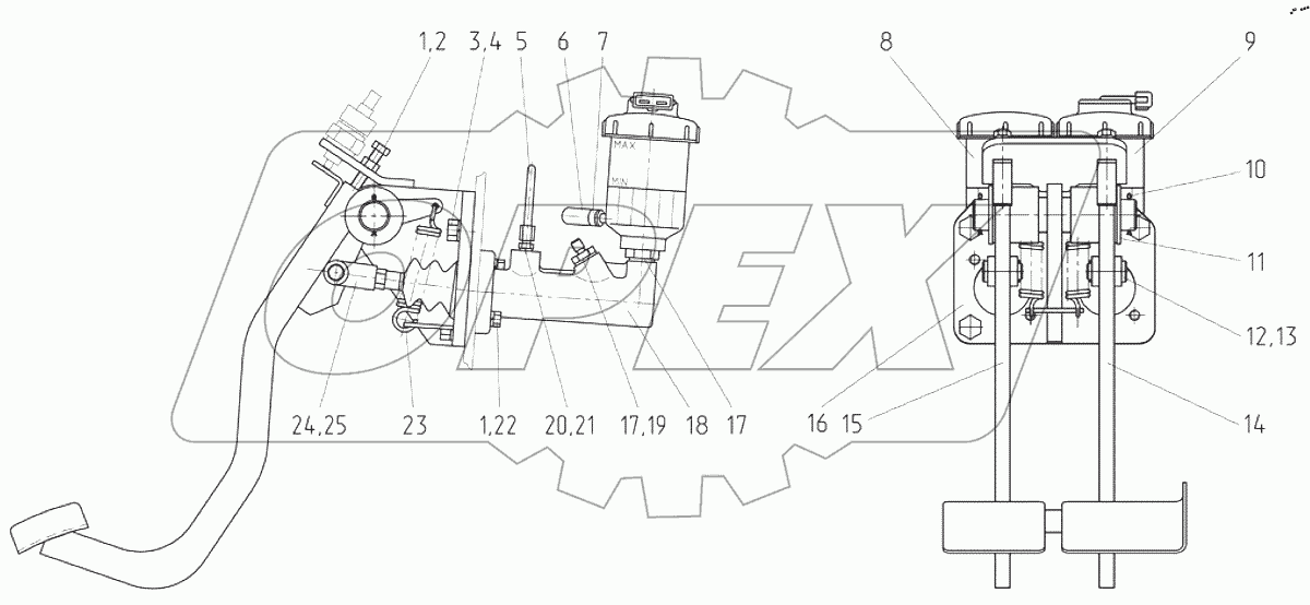  Педали управления тормозами 1523-3503710