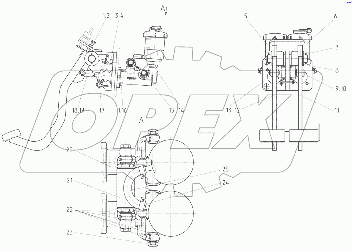  Педали управления тормозами 1523-3503720