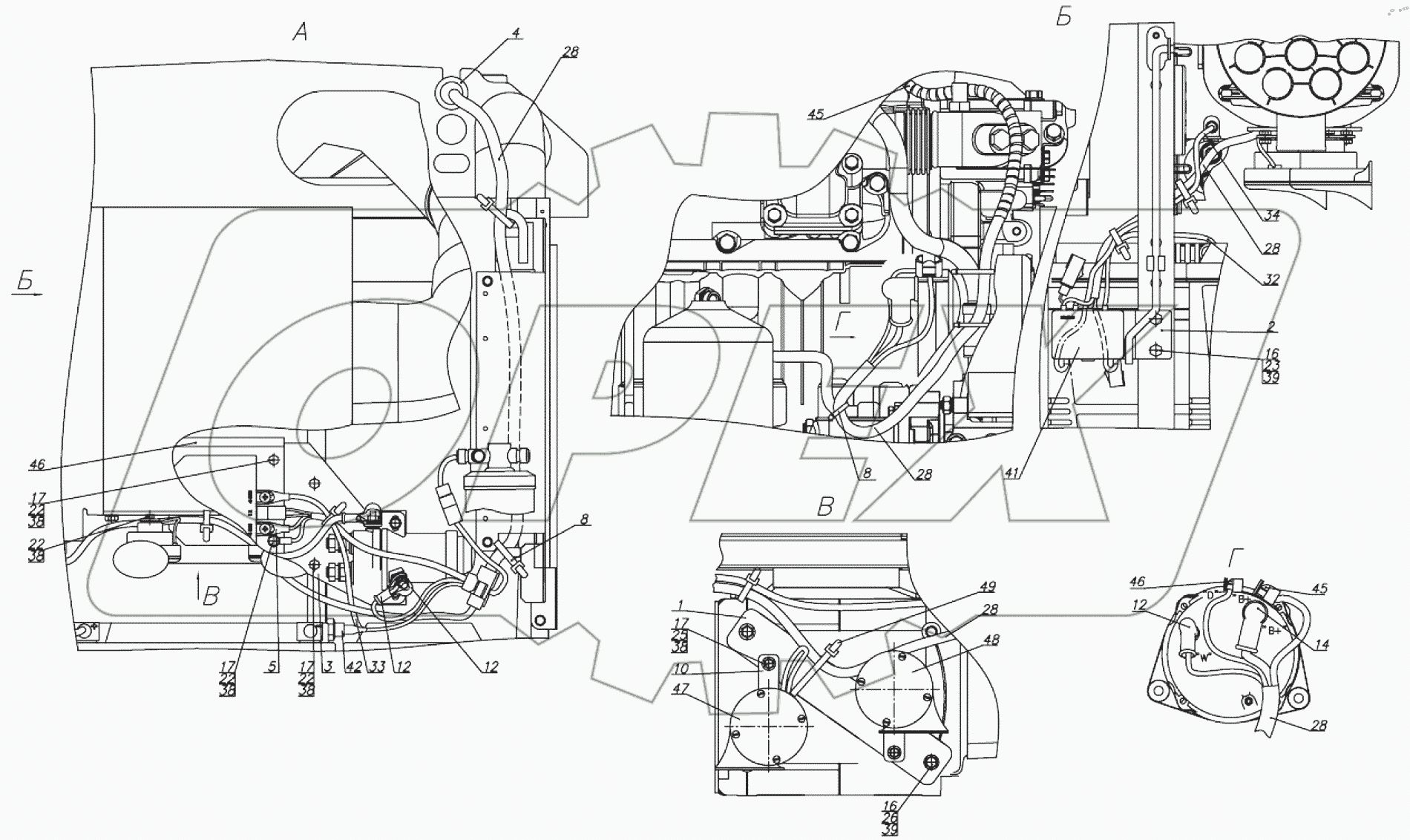  Электрооборудование двигателя 2422-3700030-Б
