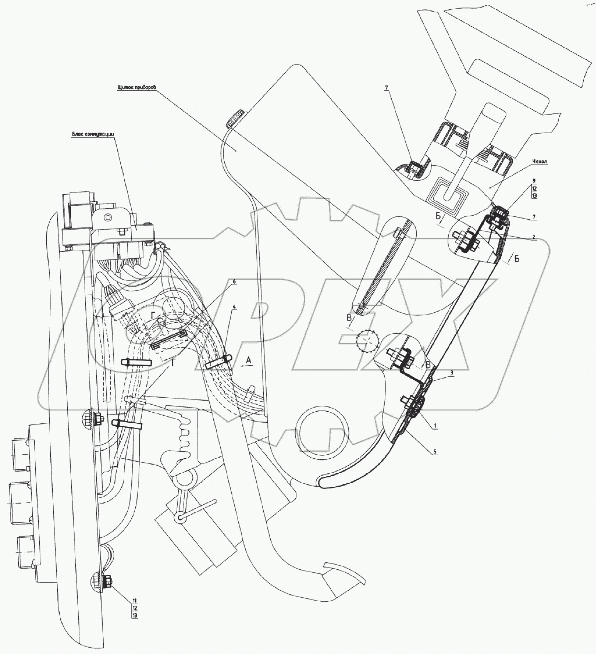  Установка щитка приборов 925М-3805105