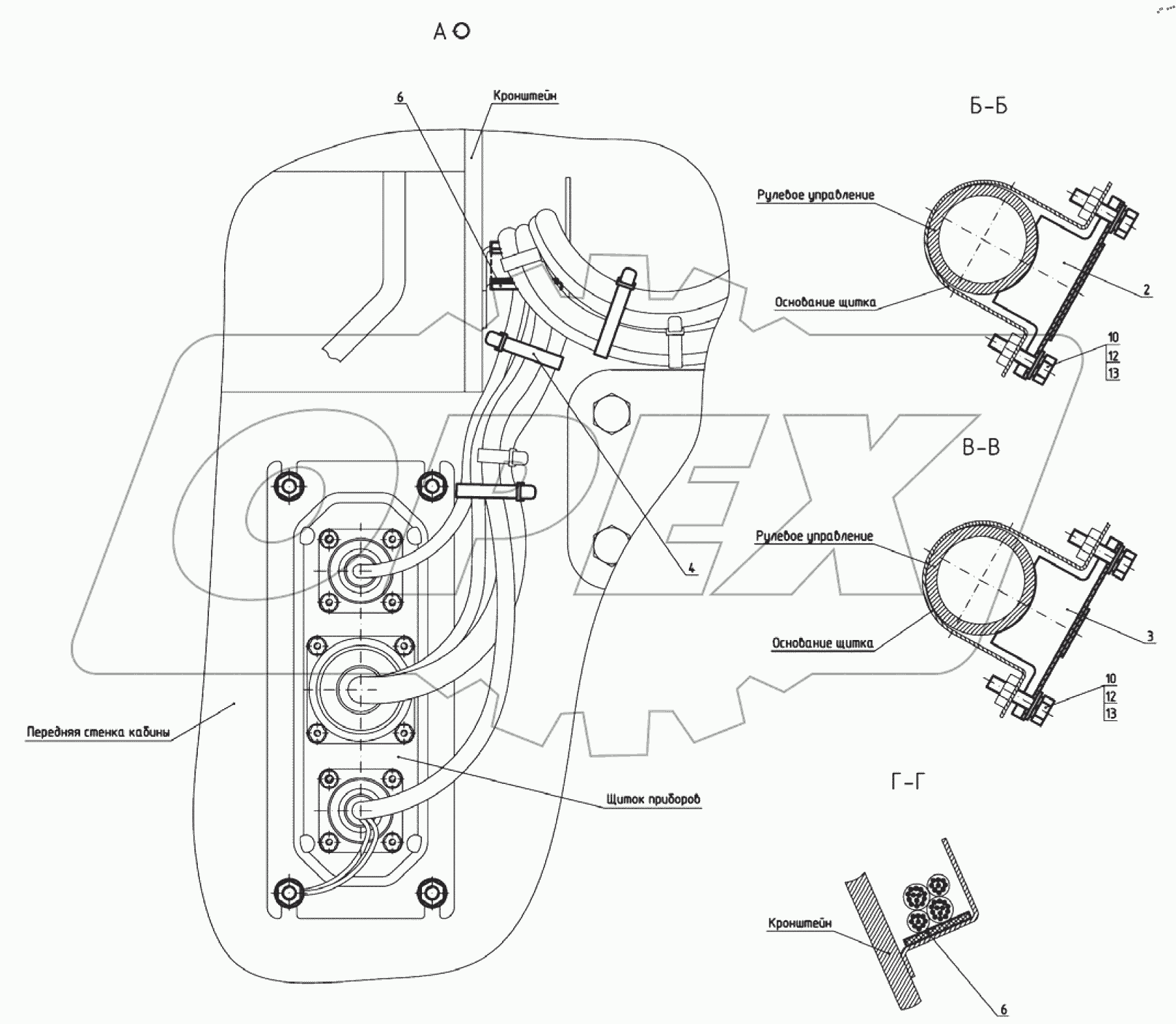  Установка щитка приборов 925М-3805105