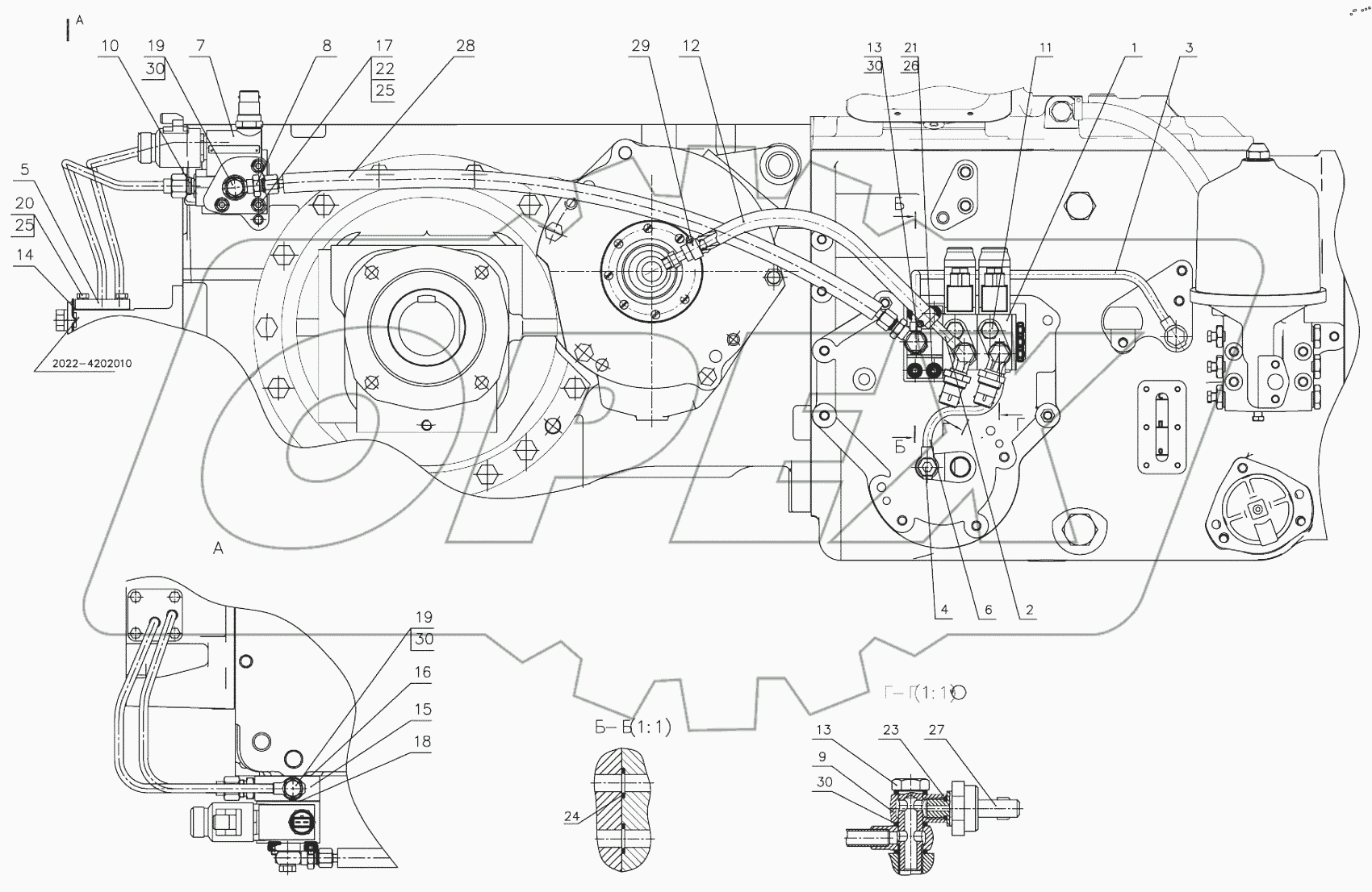  Гидросистема трансмиссии 1523ЦП-4637010