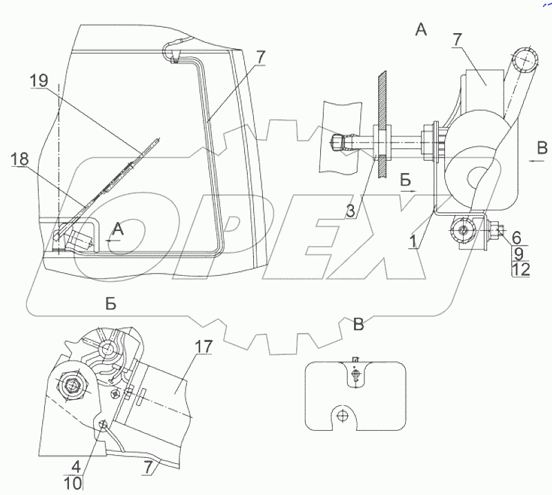  Установка заднего стеклоочистителя 923-5205020