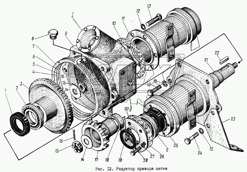 Редуктор привода щетки 1