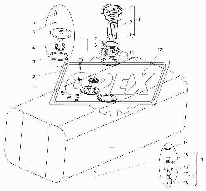 Бак топливный 6525-1101010