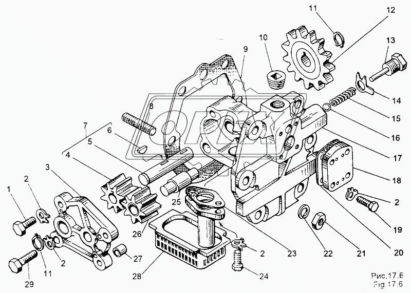 Масляный насос 202-1704010