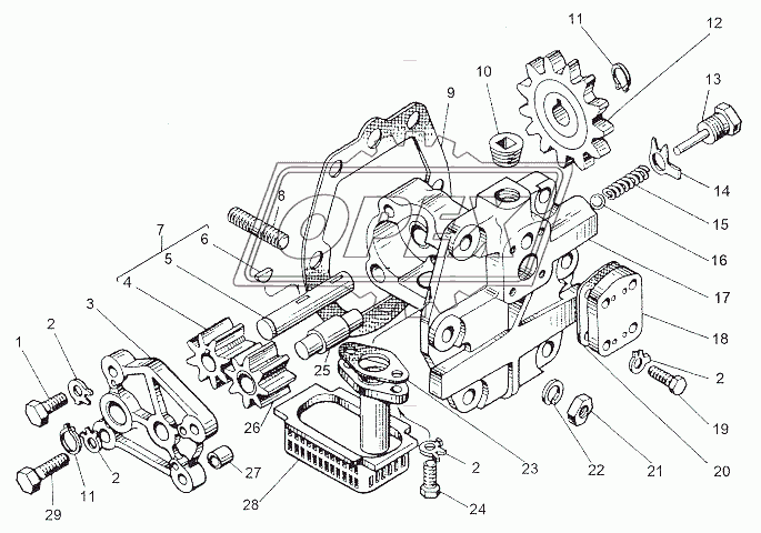 Масляный насос 202-1704010