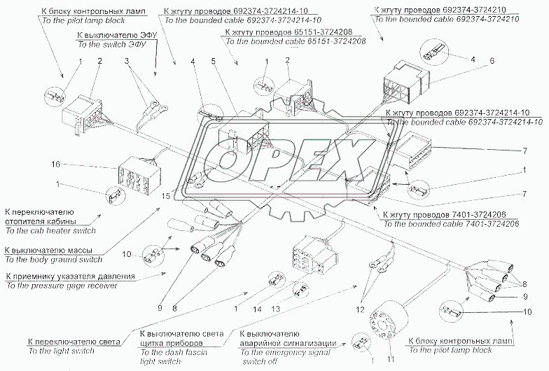Жгут проводов панели приборов шасси 692374-3724006