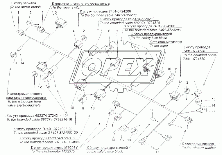 Жгут проводов N3 в кабине 65151-3724208