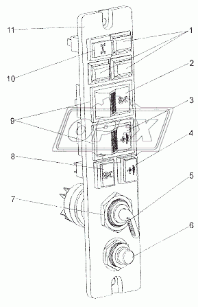 Панель переключателей 7402-3800015, Э7402-3800015-10