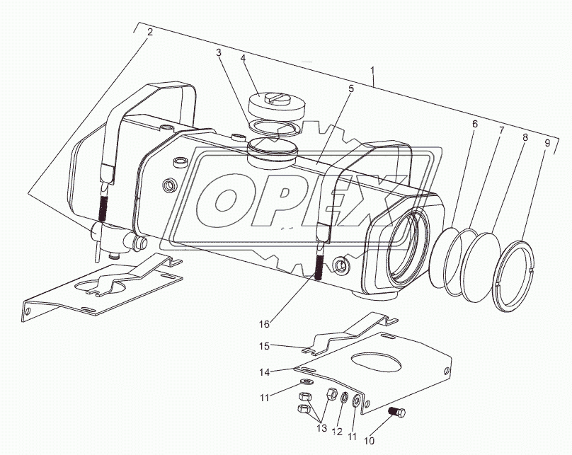 Установка бачка расширительного