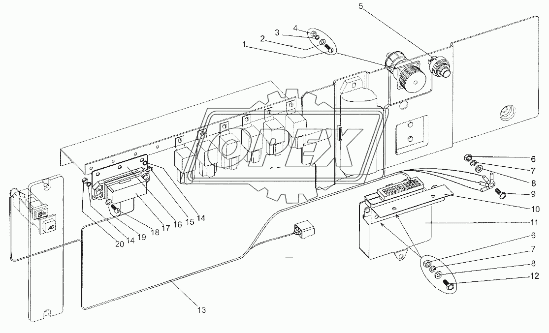 Установка электрооборудования АБС в кабине