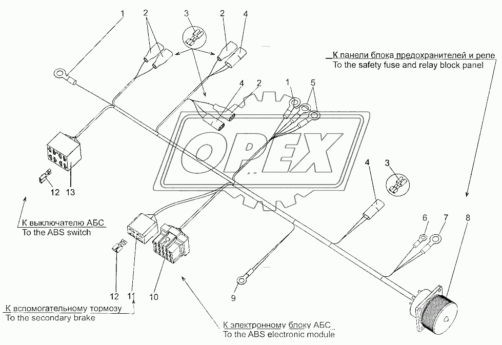 Жгут проводов АБС в кабине 692374-3724901