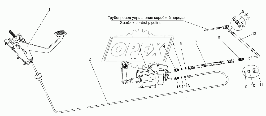 Установка привода управления сцеплением