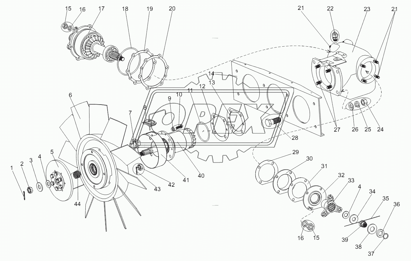 Редуктор привода вентилятора 7919-1315311