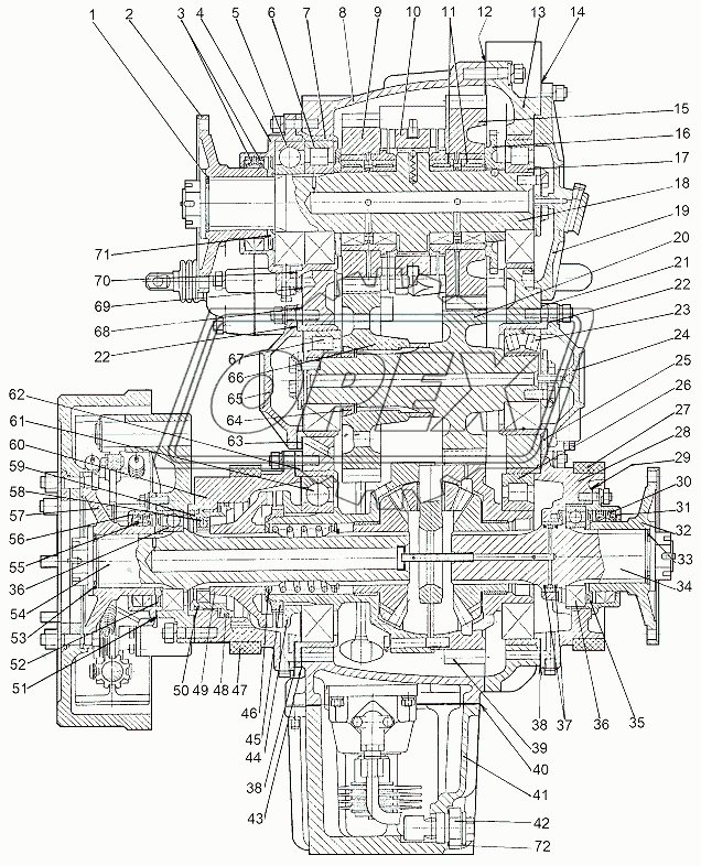 Механизм переключения раздаточной коробки 1