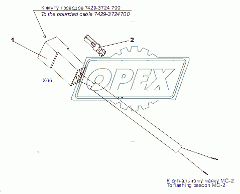 Жгут проводов сигнальных маяков 7429-3724688