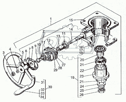 Редуктор со штурвалом 5247Б-2723008