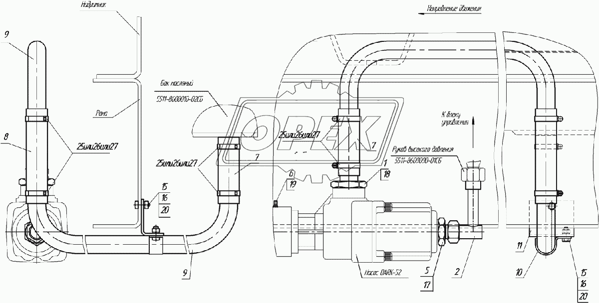 45144-8604020 Установка фитингов насоса DARK-52