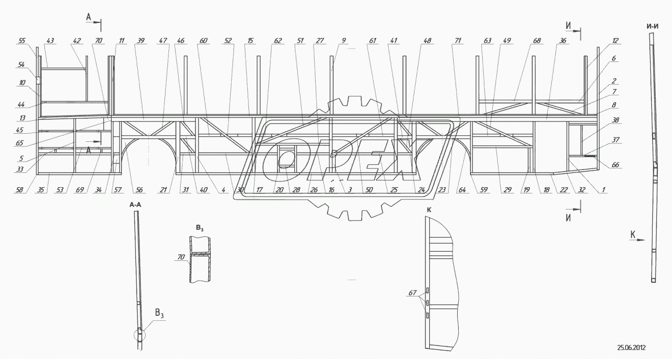 5299-5401011 – Каркас левой боковины