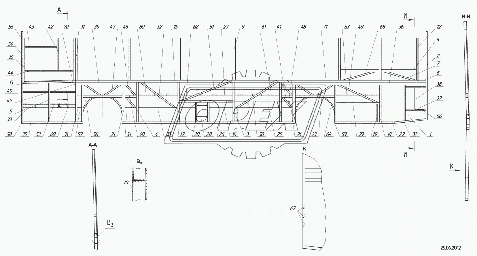 5299-5401011 – Каркас левой боковины