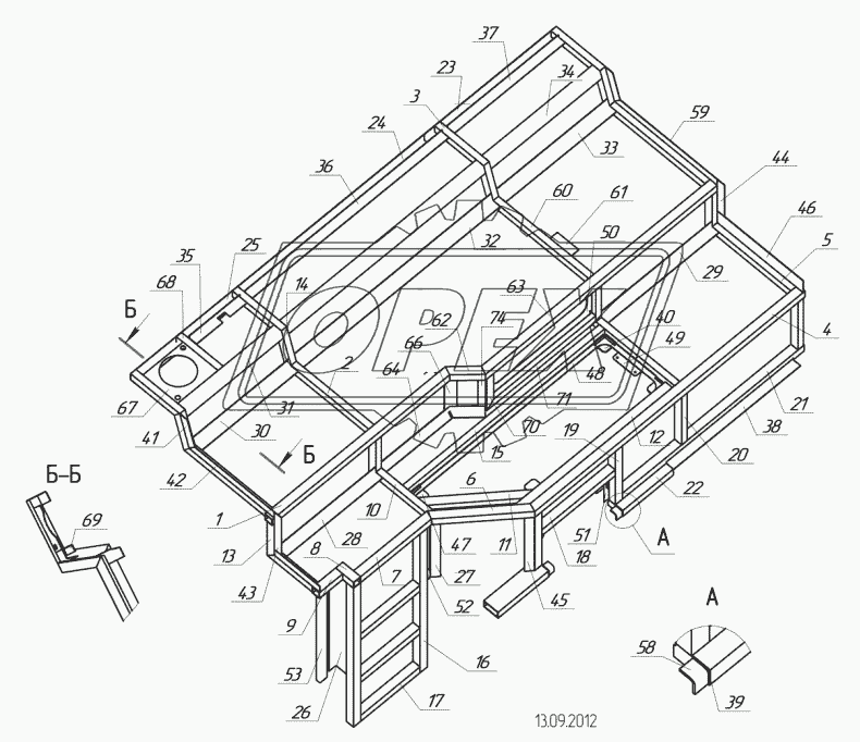 5299-5600500-01 – Каркас мотоотсека с установкой