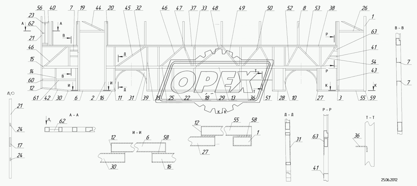 5299-08-5401010 – Каркас правой боковины