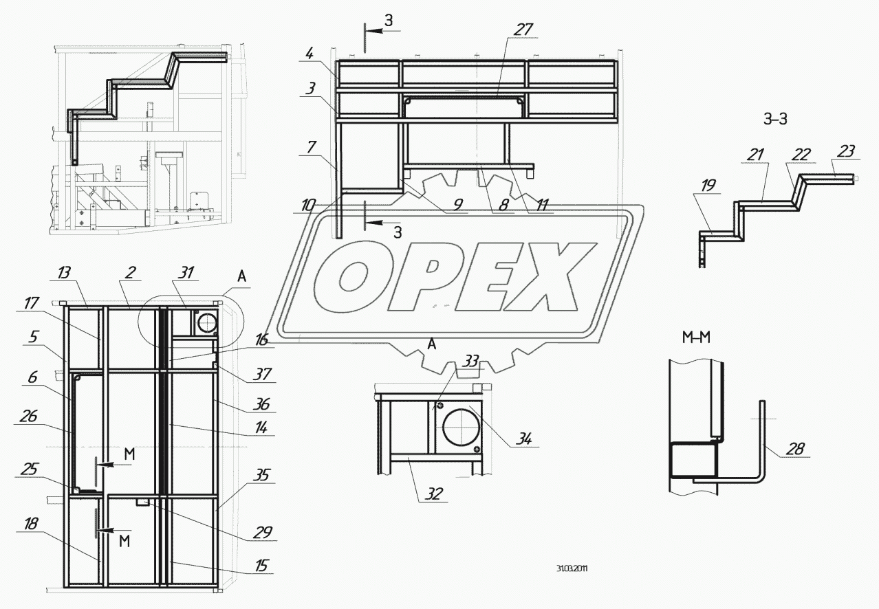 5299-08-5600500 – Каркас мотоотсека с установкой