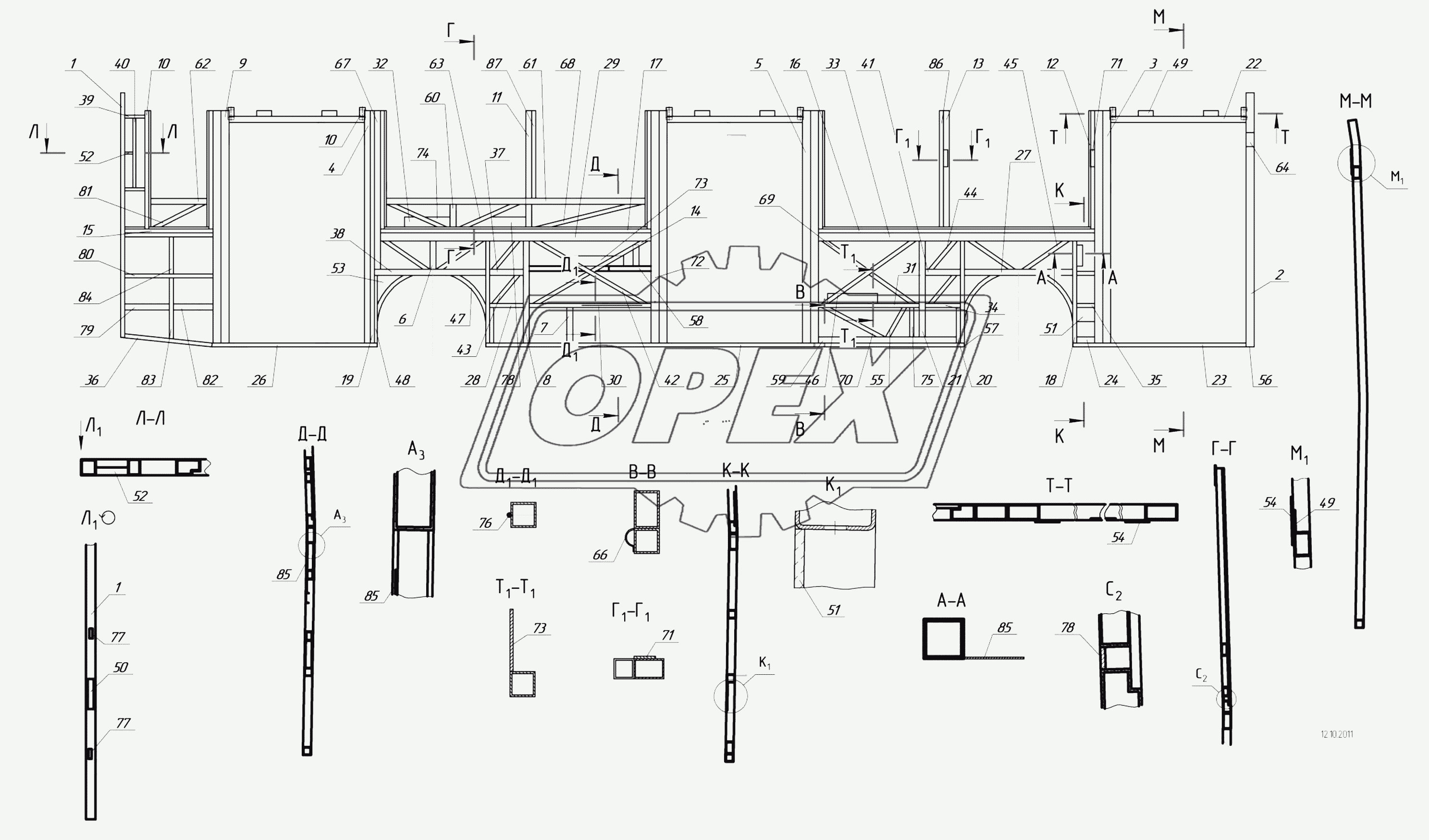 5299-30-31-5401010 – Каркас правой боковины