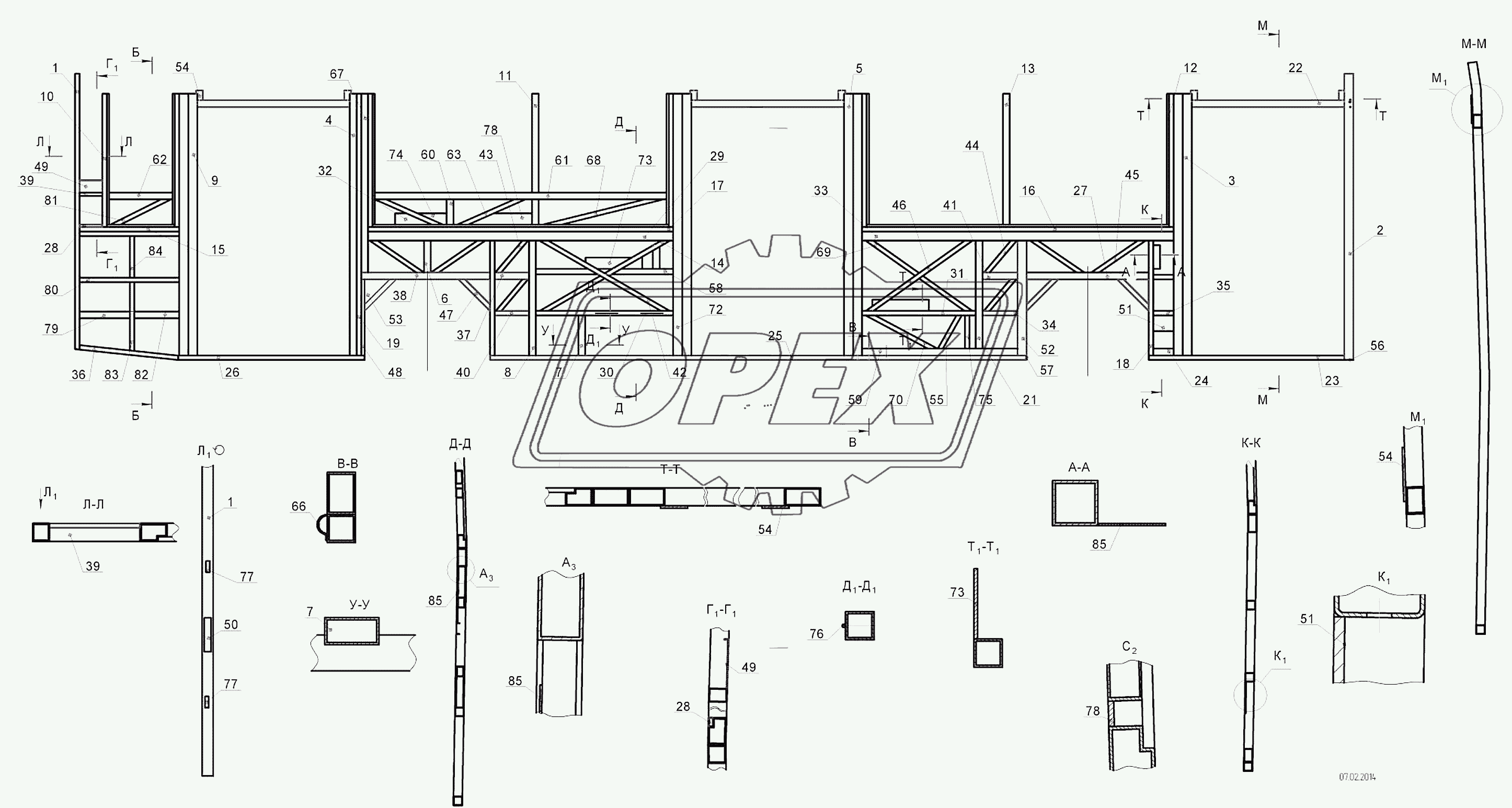 5299-302-5401010 – Каркас правой боковины