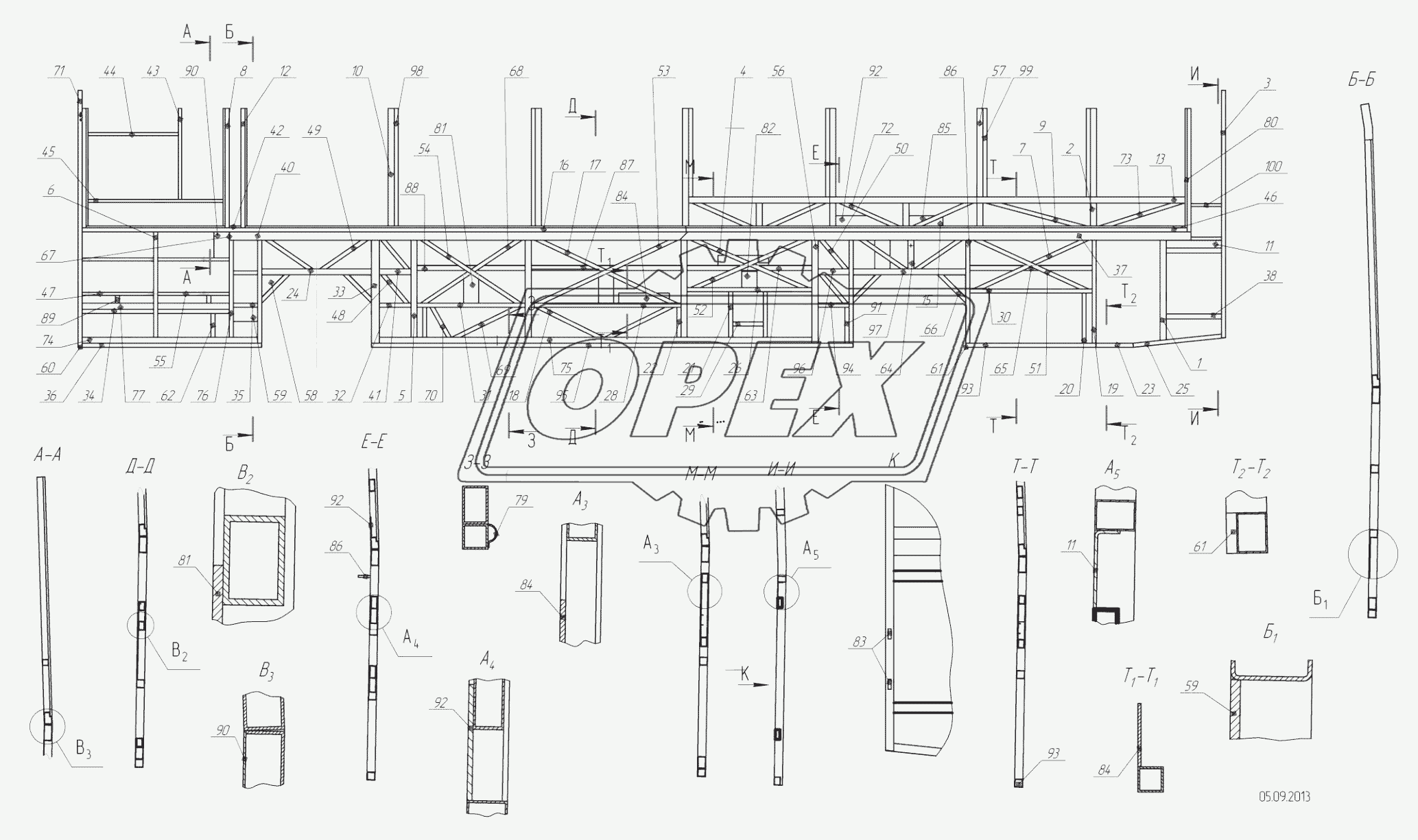 5299-312-5401011 – Каркас левой боковины