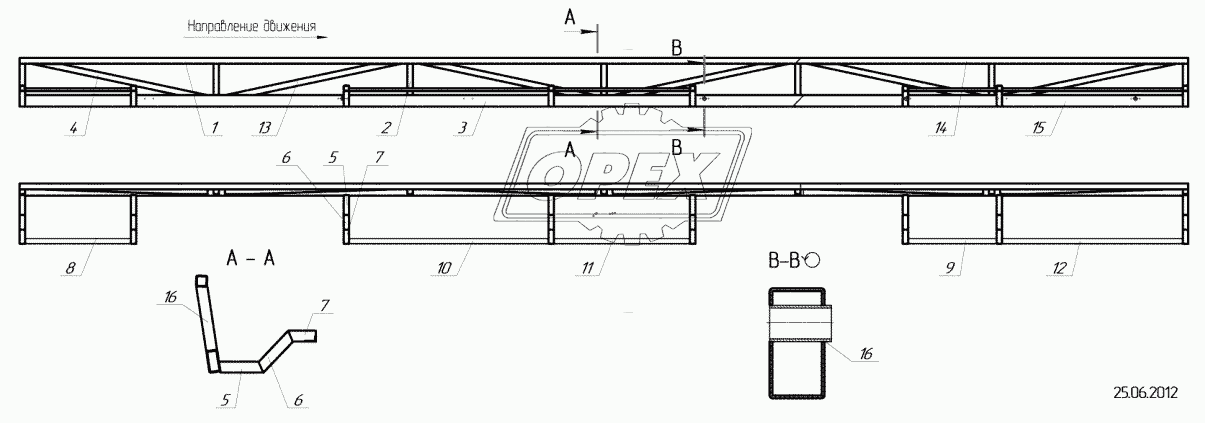 52994-5701150 – Каркас правого усилителя