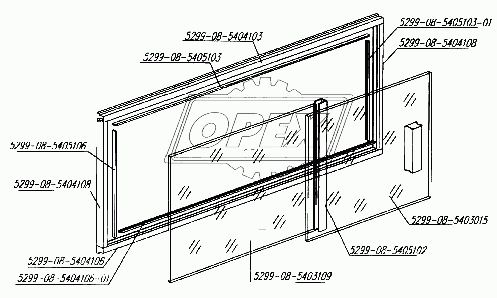Форточка сдвижная 5299-08-5403005-СБ