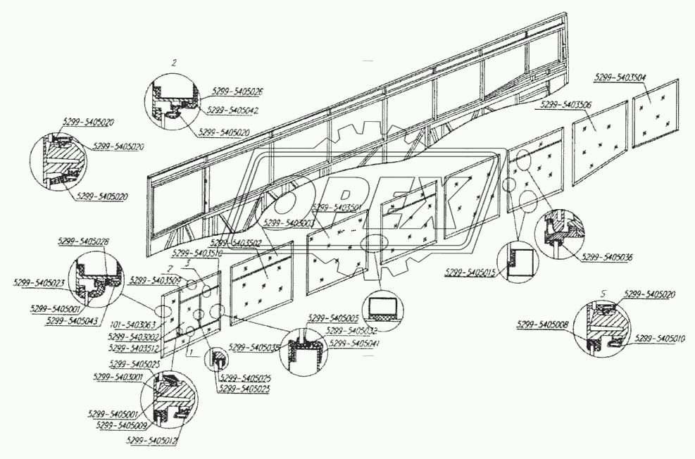 Установка окон левой боковины