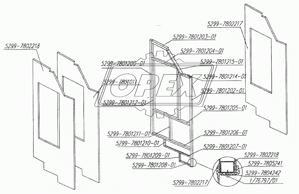Каркас правой перегородки