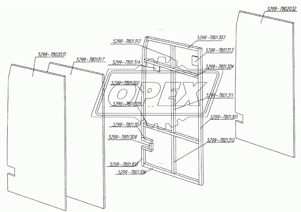 Перегородка левая в сборе