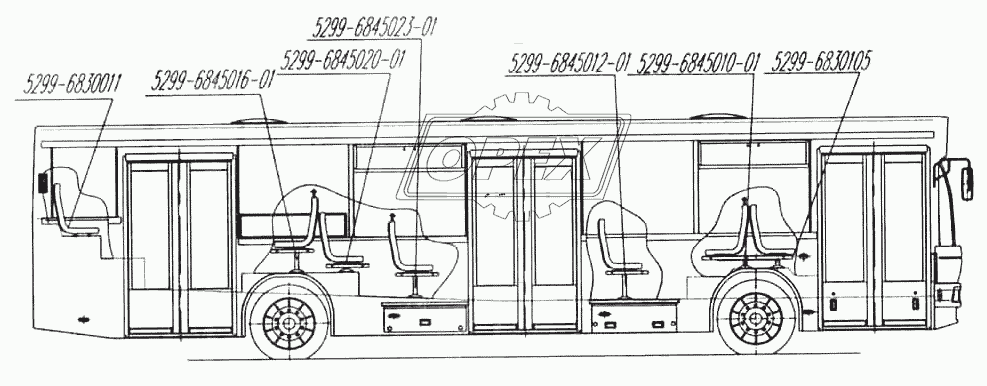 Расположение сидений с правой стороны