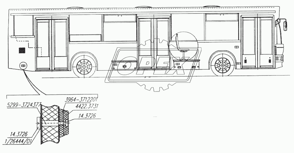 Установка наружной светотехники (правая)