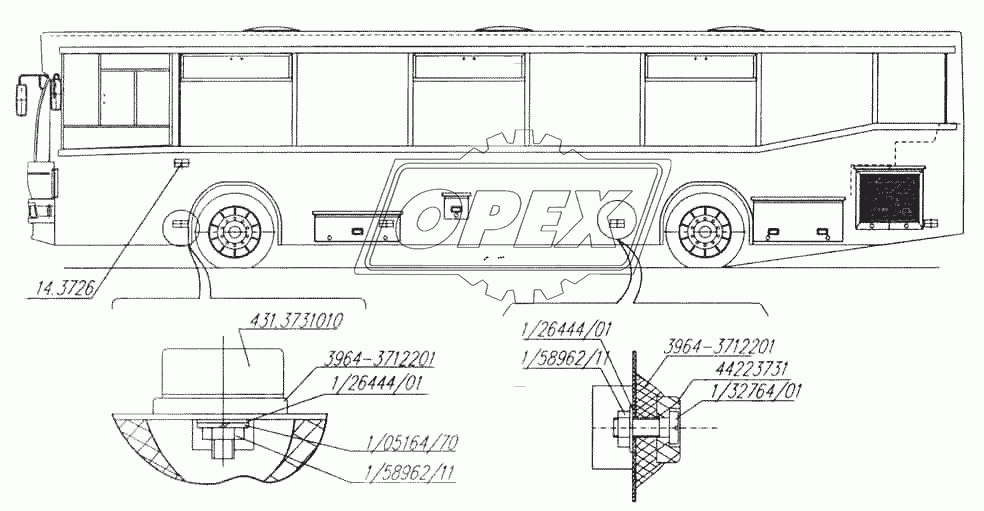 Установка наружной светотехники (левая)