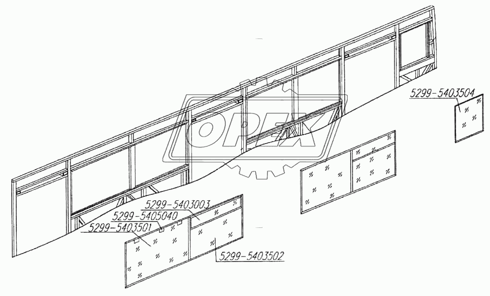 Установка окон правой боковины